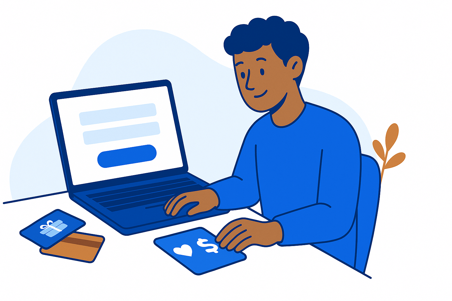 Person donating gift card